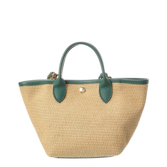 Longchamp Le Pliage Collection Xs Raffia Basket Bag, Green - Picture 2 of 3